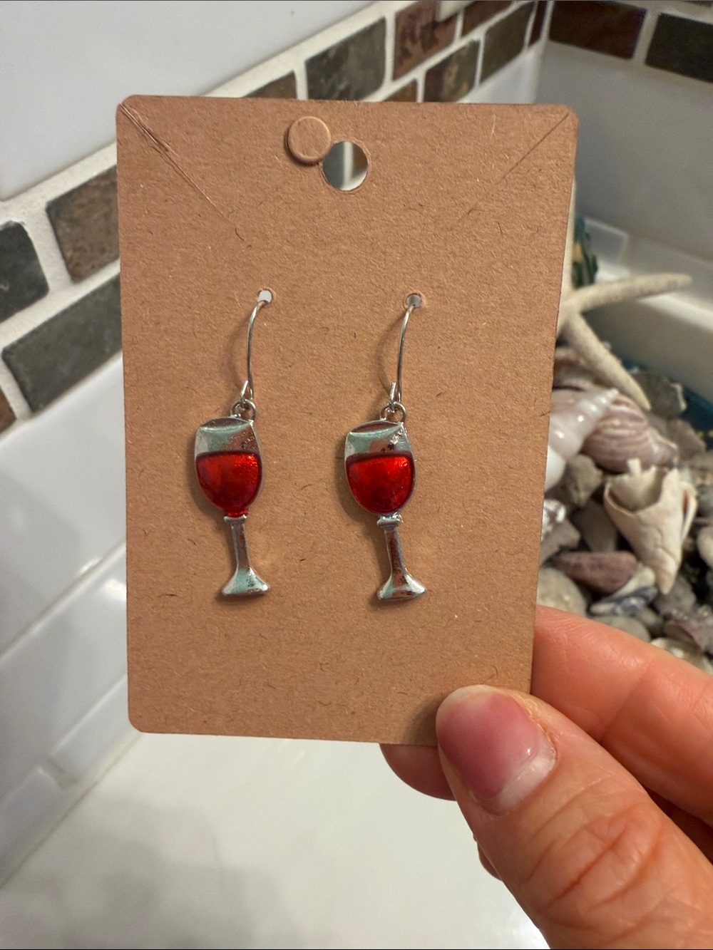 Red Wine Glass Dangle Earrings - Women Jewelry